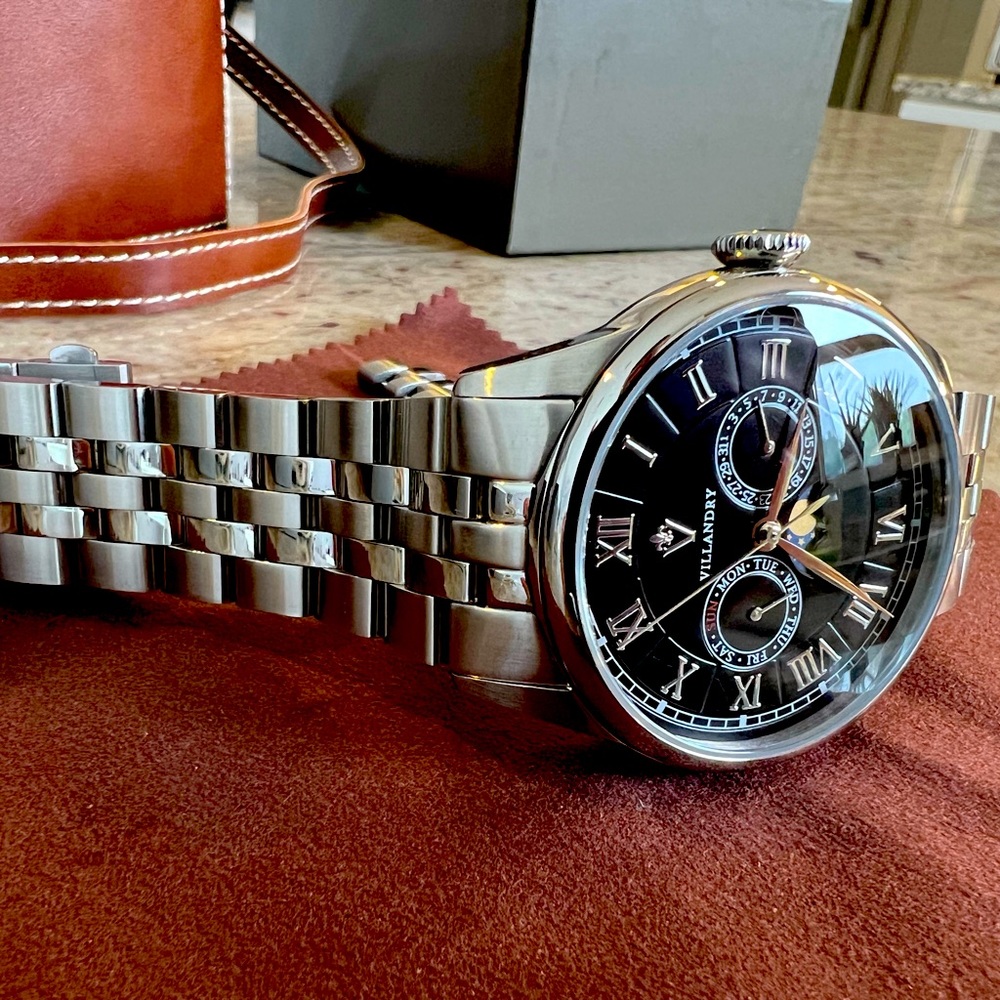 Villandry Acier moon phase watch